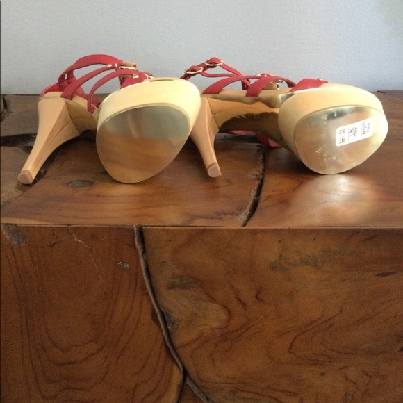 NEW Bebe Marcelle Red Stiletto Sandals - Picture 7 of 8